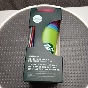 Starbucks Color Changing Reusable Plastic Cups Set Of 5